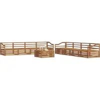 vidaXL Ensemble de salon de jardin 9 pièces en bois d'acacia massif, finition naturelle