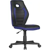 Amstyle Chaise de bureau pour enfants LUAN noir/bleu pour enfants à partir de 6 ans