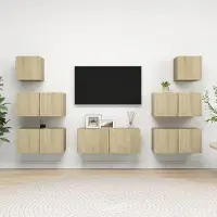 Prolenta Maison Exclusive - Ensemble de 7 meubles TV en aggloméré chêne Sonoma