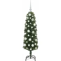vidaXL Sapin de Noël artificiel Vert 120 cm PVC et acier et plastique