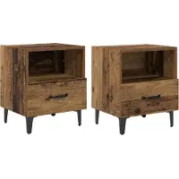 vidaXL Cabinet de chevet 2 pcs Bois ancien 40 x 35 x 47.5 cm