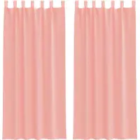 vidaXL Voile Rideaux avec passants 2 pcs. Rose 140x225 cm