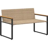 vidaXL Banc avec coussins Beige et blanc crème 115 x 65 x 72 cm Rotin