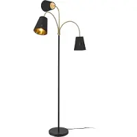 Lux.pro Lampadaire 'Wycombe' 3 flammes métal textile noir / or
