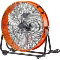 SucceBuy Ventilateur à tambour , 24 pouces, grande vitesse, 3 vitesses, 8600 CFM, réglable pour les locaux industriels tels que les entrepôts.