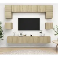 Prolenta Maison Exclusive - Ensemble de 8 meubles TV en aggloméré chêne Sonoma