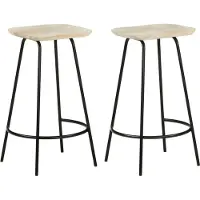vidaXL Mobilier Tabouret de bar 2 pcs. en bois massif de manguier - Tabouret de bar 320647