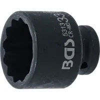 Bgs -5313 Douille de force Actionnement dodécagonal Carré intérieur 12,5 mm (1/2") SW 33 mm
