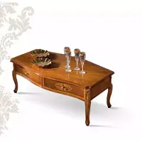 Xl Moebel Gmbh Table basse classique en bois marron Luxe Design Table à tiroirs Nouveau