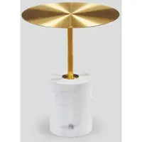 Xl Moebel Gmbh Luxe Table de salon blanche Table d'appoint en marbre artificiel Table basse