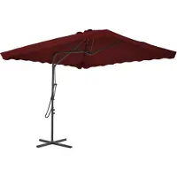 Prolenta Maison Exclusive - Parasol à mât en acier 250 x 250 x 230 cm, rouge bordeaux