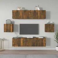 Prolenta Maison Exclusive - Ensemble de meubles TV 6 pièces en aggloméré chêne fumé