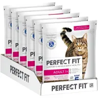 Perfect Fit Adult 1+ 6x750 g sucha karma pełnoporcjowa dla dorosłych kotów bogata w świeżego łososia