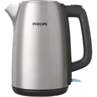 Philips Bouilloire électrique Viva Collection HD9353/90, 1,7 L, 2060 W, noire, acier inoxydable.