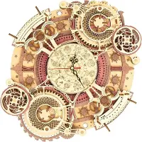 Robotime ROKR Horloge murale Zodiaque Puzzle 3D en bois - 33,5 x 29,5 x 5,5 cm - 1 pièce, décoration à la maison, décoration d’étagère,Cadeaux artisanaux pour adultes et adolescents,Jouets éducatifs