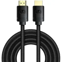 Baseus Câble HDMI 2.1 8K 60 Hz 48 Gbps / 4K 120 Hz / 2K 144 Hz 3D eARC QMS Dynamic HDR VRR ALLM 3 m noir (CAKGQ-L01)