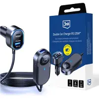 3MK Double Car Charger 135W Pd Qc Pps Usb 2A4C Black/Gray
