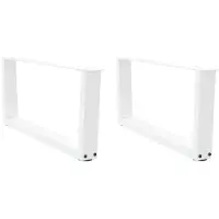 vidaXL Pieds de table basse en V 2 pièces blanc 70x(30-31,3) cm acier