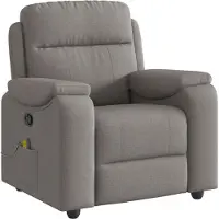 vidaXL Fauteuil de massage Taupe Tissu