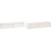 vidaXL Jardinières 2 pcs blanc bois de pin massif