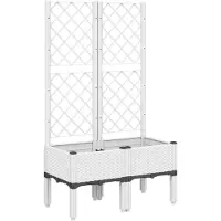 vidaXL Jardinière avec treillis blanc 80x40x142 cm PP
