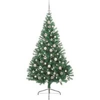 vidaXL Arbre de Noël artificiel pré-éclairé vert 210 cm PVC
