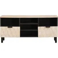 vidaXL Meuble TV , finition blanche délavée, 100 x 33 x 46 cm