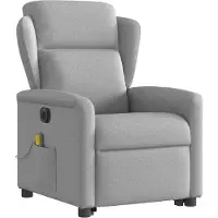 vidaXL Fauteuil de massage avec releveur Électrique Gris nuage Tissu