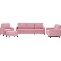 vidaXL Ensemble de canapés 4 pièces avec coussins Rose velours