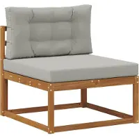 vidaXL Ensemble de canapés d'extérieur avec coussins 6 pièces Naturel et gris clair