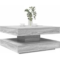 vidaXL Table basse pivotante à 360 degrés Gris Sonoma 70x70x34,5 cm