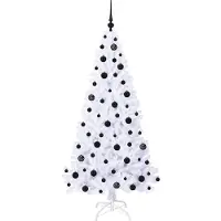 vidaXL Sapin de Noël artificiel avec 300 LED Blanc 180 cm PVC et Acier