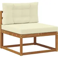 vidaXL Ensemble de salon de jardin 6 pièces, couleurs naturelles et crème