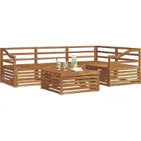 vidaXL Ensemble de salon de jardin 5 pièces en bois d'acacia massif, finition naturelle