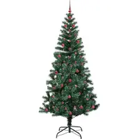 vidaXL Sapin de Noël artificiel pré-éclairé Vert 240 cm PVC et métal