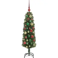 vidaXL Sapin de Noël artificiel Vert 120 cm PVC et acier et plastique