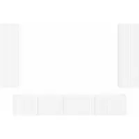 vidaXL Ensemble de meubles TV mural 3 pcs Blanc Bois composite