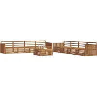 vidaXL Ensemble de salon de jardin 9 pièces en bois d'acacia massif, finition naturelle