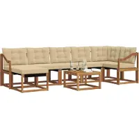vidaXL Ensemble de canapés d'extérieur avec coussins 8 pièces Nature et Beige