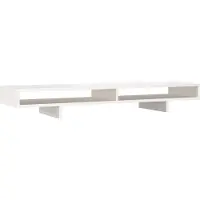 vidaXL Support d'écran blanc 100x27x14 cm pin massif