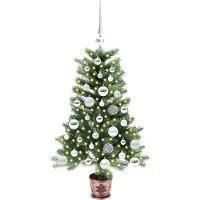 vidaXL Sapin de Noël avec 150 LED avec support Vert 90 cm PE