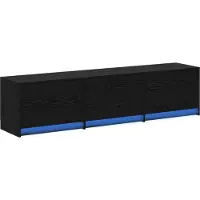 vidaXL Meuble TV Noir aspect chêne 165 x 34 x 40 cm Matériau dérivé du bois