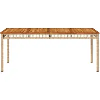 vidaXL Table de jardin beige 180x90x75 cm Poly rotin acacia