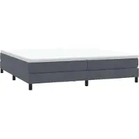 vidaXL Lit boxspring sans matelas gris foncé 200x210 cm velours
