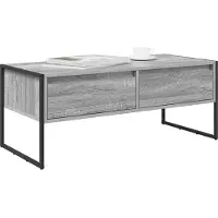 vidaXL Table basse Sonoma gris, 100 x 46 x 40 cm, en panneaux de particules