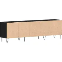 vidaXL Meuble TV noir imitation chêne 150 x 30 x 44,5 cm