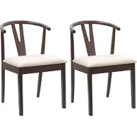 vidaXL Chaise de salle à manger 2 pcs Marron clair et clair Bois massif de caoutchouc