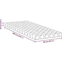 vidaXL Matelas avec Couche de Coco Blanc 200 x 80 cm Mousse PU