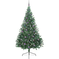 vidaXL Sapin de Noël artificiel pré-éclairé Vert 240 cm PVC