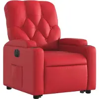 vidaXL Fauteuil relax releveur électrique rouge similicuir